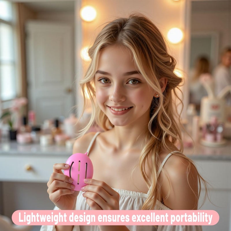YalsFTY Silicone Makeup Sponge Holder, Triple-Sided Breathable Beauty Blender Case for Travel and Daily Use, Shatterproof Storage, Quick-Drying, and Fits Sponges - Rose - Image 5